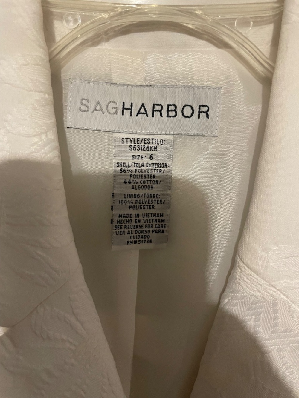 SAG Harbor women’s size 6 white jacket - Picture 3 of 3